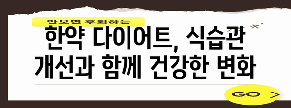 건강한 한약 다이어트 가이드 | 체중 관리부터 식습관 개선까지
