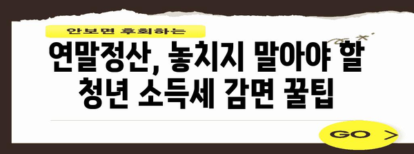 연말정산 중소기업 청년 소득세 감면 혜택 완벽 가이드 | 소득세 감면, 세금 절세, 연말정산, 중소기업, 청년