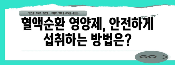 건강한 혈액순환을 위한 영양제 선택 가이드