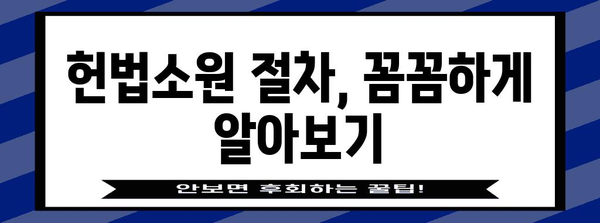 헌법소원 제기 가이드| 절차부터 성공 전략까지 | 헌법, 소송, 권리 구제