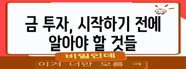 금 투자 기회 | 상승 요인 분석과 전망