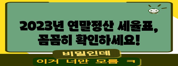 연말정산 구간별 세율표 & 계산 방법 | 2023년, 나에게 맞는 절세 전략 알아보기