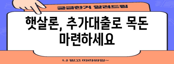 햇살론 재대출 및 추가대출 정부 지원 안내