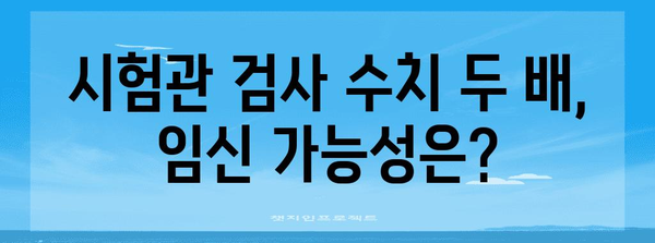 시험관 검사 수치 두 배의 의미 | 임신 가능성과 주의 사항