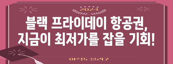 블랙 프라이데이 항공권 특가 놓치지 마세요! | 최저가 항공권 추천, 예약 팁, 할인 정보