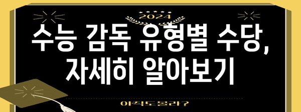 2024 수능 감독관 수당, 지역별 & 유형별 상세 정보 | 수능, 감독, 보수, 급여, 시험