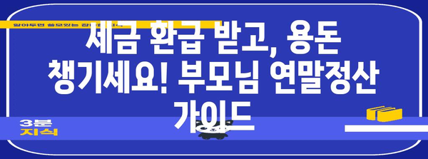 연말정산, 어머니도 놓치지 말고 챙기세요! | 연말정산, 부모님, 세금 환급, 절세 팁