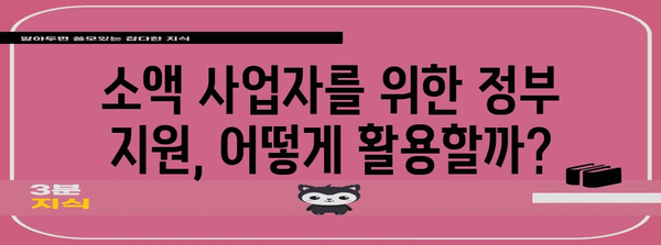 소액 사업자 지원 금융 | 정부 대출과 정책자금 효과적 활용