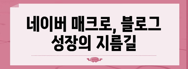 네이버 매크로 활용법 | 블로그 성장 기회 확대하기