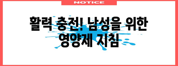 남자건강 필수 영양제 완벽 가이드 | 건강을 지키는 비타민과 미네랄