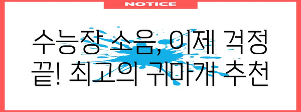 수능장 집중력 높이는 최고의 귀마개 추천 | 수능, 시험, 집중, 소음 차단, 추천