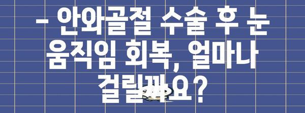 안와골절 수술 후 눈 움직임 제한 회복법