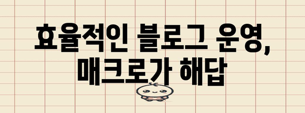 네이버 매크로 활용법 | 블로그 성장 기회 확대하기
