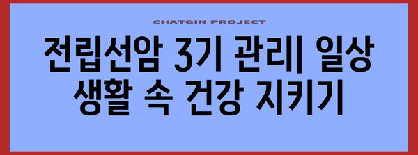 전립선암 3기 이해와 건강 관리 | 증상, 치료, 관리 방법