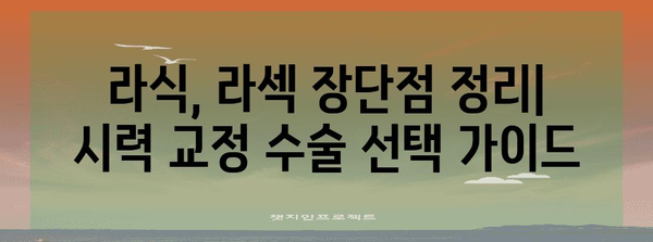라식 대비 라섹 | 완전한 비교 가이드