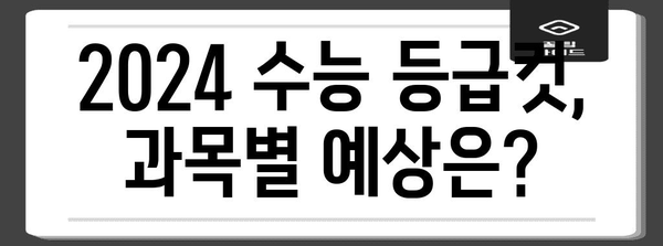 2024학년도 수능 등급컷 분석| 과목별 예상 등급컷 & 전년도 대비 변화 | 수능, 등급컷, 분석, 예상, 변화