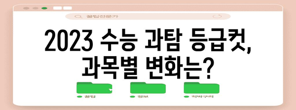 2023 수능 과탐 등급컷 분석 | 과목별, 영역별 등급컷 확인 및 분석