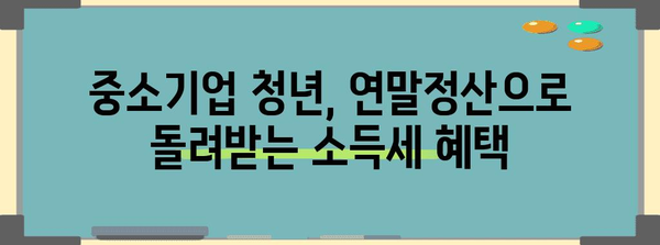 연말정산 중소기업 청년 소득세 감면 혜택 완벽 가이드 | 소득세 감면, 세금 절세, 연말정산, 중소기업, 청년