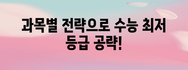 수능 최저 등급 맞추기| 과목별 전략 & 효과적인 학습법 | 수능, 최저 등급, 학습 전략, 대입 전략
