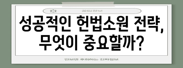 헌법소원 제기 가이드| 절차부터 성공 전략까지 | 헌법, 소송, 권리 구제