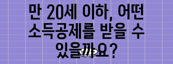 만 20세 이하 연말정산, 꼭 알아야 할 정보 | 연말정산, 미성년자, 소득공제, 세금