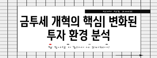 금투세 개혁 이해하기 | 금융투자업계의 미래 방향