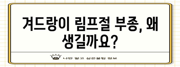 갑자기 부은 겨드랑이 림프절의 원인 파악