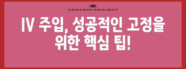 IV 주입 마스터 | 최고의 선정 기법을 위한 고정 전략