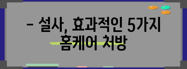 설사를 즉시 멈춰주는 효과적인 5가지 홈케어 처방