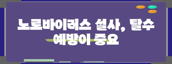 노로바이러스 설사 빠른 회복 | 예방부터 식단 관리까지