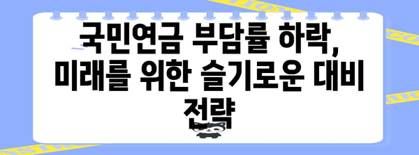 국민연금 부담률 하락 대책 | 노후 준비의 미래