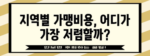 핫한 프랜차이즈 업종 빅데이터 분석 | 지역별 가맹비용 비교