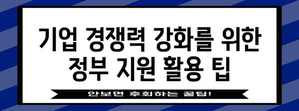 정부 지원으로 기업 경쟁력 강화하기 | 필수 노하우 정리