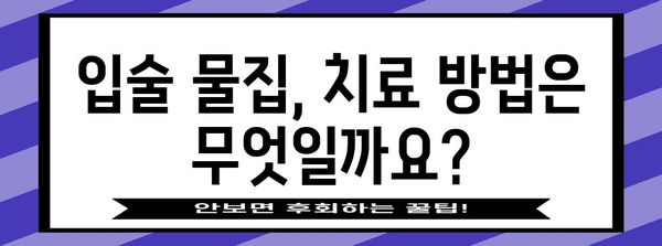입술 물집 대처법 | 원인 파악에서 수술 시술까지 알아보기