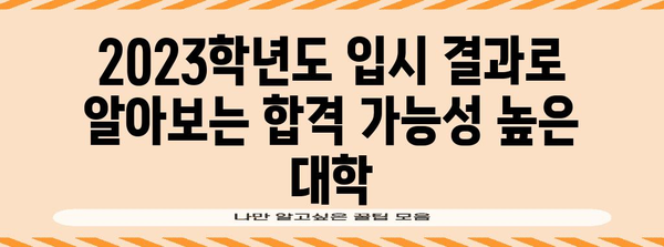 수능 평균 4등급으로 갈 수 있는 대학 리스트 | 2023학년도 입시 결과 기반, 합격 가능성 높은 대학 추천