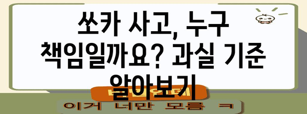 쏘카 사고 시 책임 판단 가이드 | 과실 기준과 보험 핵심