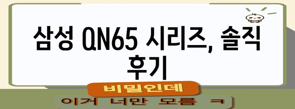 내돈내산 삼성 QN65 시리즈 | 장점, 단점, 실사용기