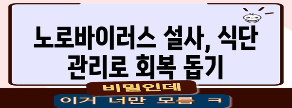 노로바이러스 설사 빠른 회복 | 예방부터 식단 관리까지