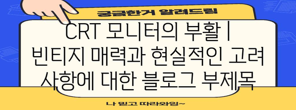 CRT 모니터의 부활 | 빈티지 매력과 현실적인 고려 사항