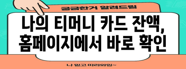 티머니 홈페이지에서 교통카드를 간편하게 찾는 방법