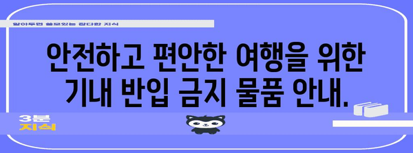 기내 반입 금지 물품 기억 안내서