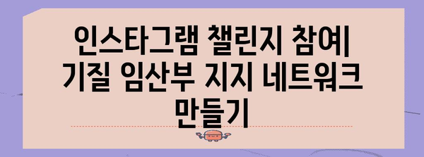 인스타그램으로 기질 임산부 지원하기