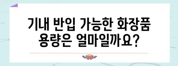 화장품 기내 반입 가이드 | 국내선, 국제선 규정 및 팁