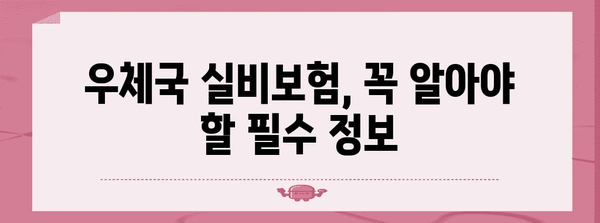 우체국 실비보험 가입하기 | 필수 사항, 가입 절차