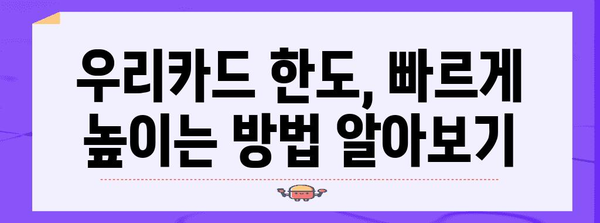우리카드 신용한도 신청 가이드 | 간편하고 빠르게 한도 상향