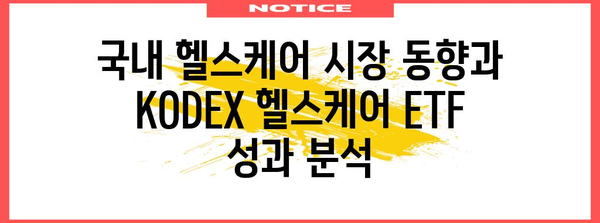 KODEX 헬스케어 ETF 평가 | 투자 전략, 성과, 시장 전망