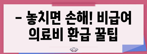 연말정산 비급여 의료비 환급 꿀팁| 놓치기 쉬운 항목까지 완벽 정복 | 연말정산, 의료비, 비급여, 환급, 팁