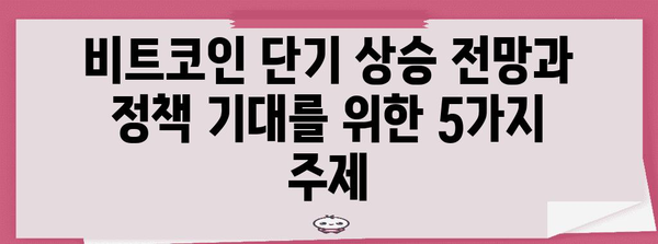 비트코인 단기 상승 전망과 정책 기대