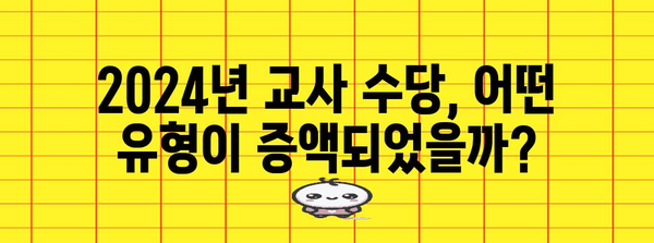 2024년 교사 수당 증액 현황과 유형