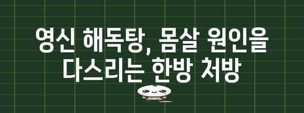 한방 몸살약 영신 해독탕으로 몸살 제거하기! 효과와 주의사항